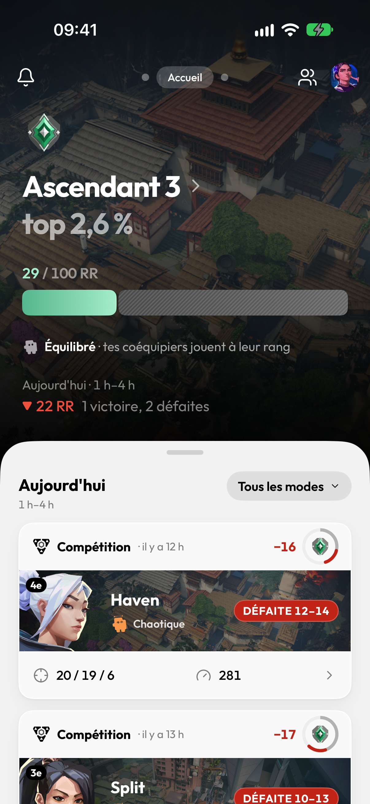 L'accueil de Obaki, et la notification d'un skin de la wishlist qui arrive en boutique.